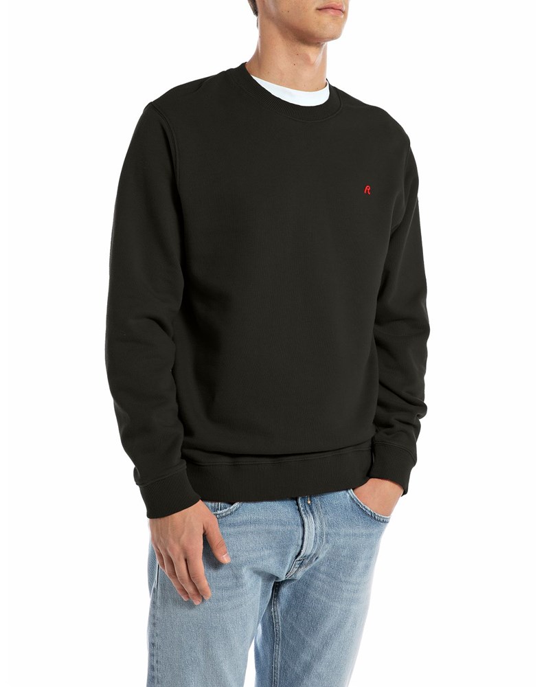 Replay CRNI SWEATSHIRT OD ČEŠLJANOG PAMUKA - 1