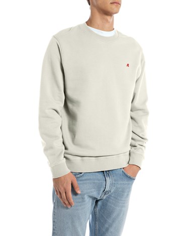 Replay bijeli sweatshirt od češljanog pamuka