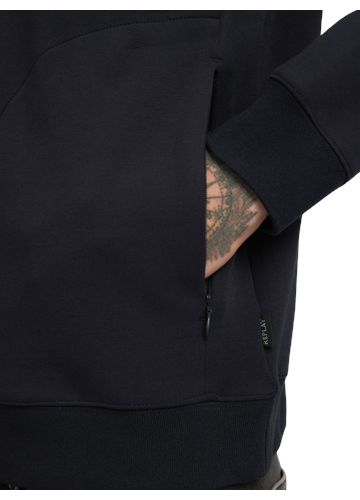 Replay TAMNOPLAVA MAJICA S KAPULJAČOM I ZATVARAČEM DO POLA - 7