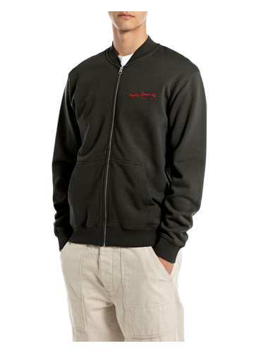 Replay CRNI SWEATSHIRT SA ZIPOM U BOMBER STILU  - 1