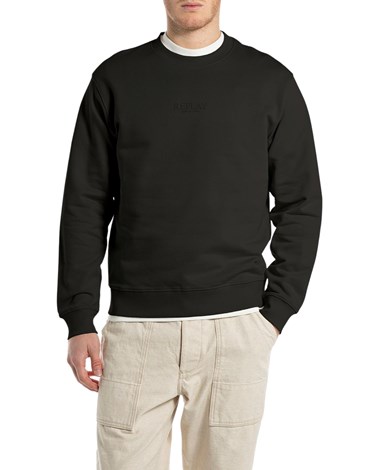Replay crni sweatshirt s malim replay natpisom