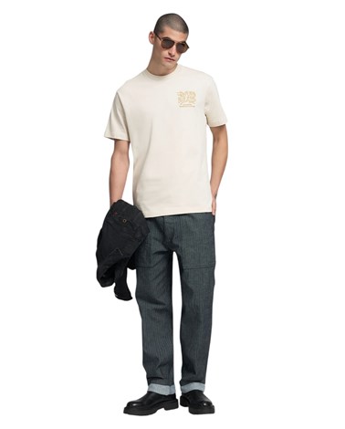 Replay krem bijela majica s rbj vezom