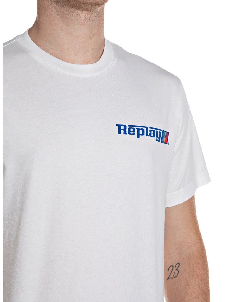 Replay BIJELA PAMUČNA MAJICA S GRAFIČKIM LOGOTIPOM - 3