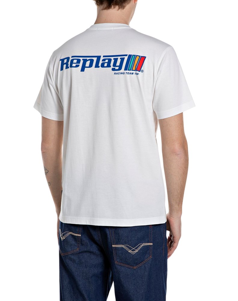 Replay BIJELA PAMUČNA MAJICA S GRAFIČKIM LOGOTIPOM - 2
