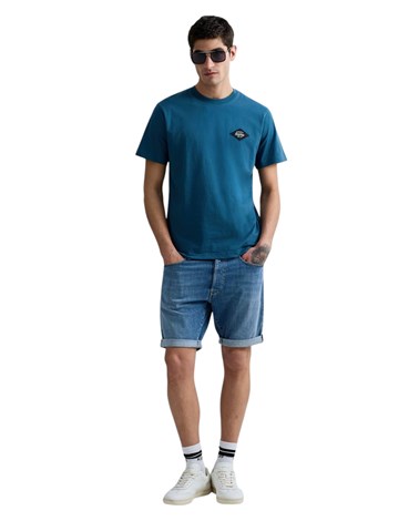 Replay plava majica od organskog pamuka s našivkom