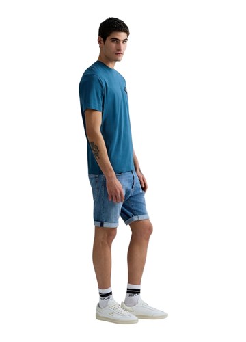 Replay PLAVA MAJICA OD ORGANSKOG PAMUKA S NAŠIVKOM - 4