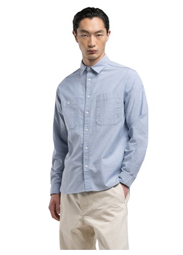Replay SARTORIALE PAMUČNA OXFORD KOŠULJA U PLAVOJ BOJI - 2