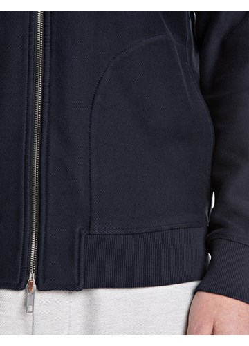 Replay SARTORIALE MAJICA S KAPULJAČOM I DUPLIM ZIPOM U TAMNO PLAVOJ BOJI  - 4