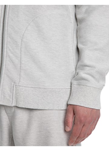 Replay SARTORIALE MAJICA S KAPULJAČOM I DUPLIM ZIPOM U SIVOJ BOJI  - 4