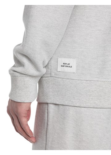 Replay SARTORIALE MAJICA S KAPULJAČOM I DUPLIM ZIPOM U SIVOJ BOJI  - 5