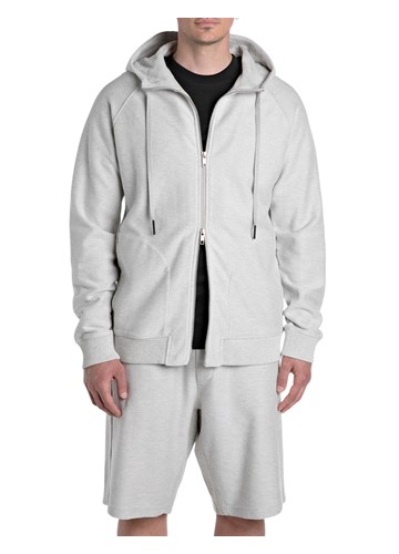 Replay SARTORIALE MAJICA S KAPULJAČOM I DUPLIM ZIPOM U SIVOJ BOJI  - 1