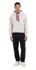BEŽ SWEATSHIRT S DVOSTRUKIM VEZICAMA - 1
