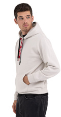 BEŽ SWEATSHIRT S DVOSTRUKIM VEZICAMA - 2