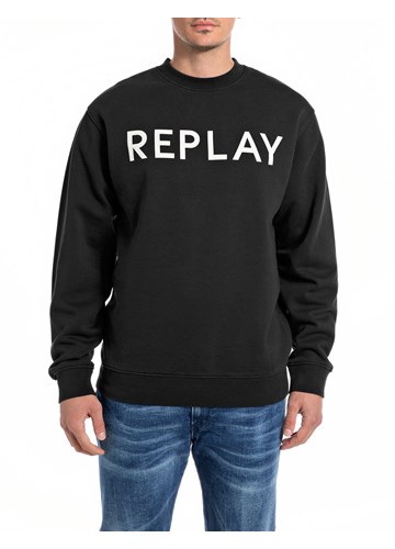 Replay CRNI CLASSIC SWEATSHIRT OD ORGANSKOG PAMUKA  - 1