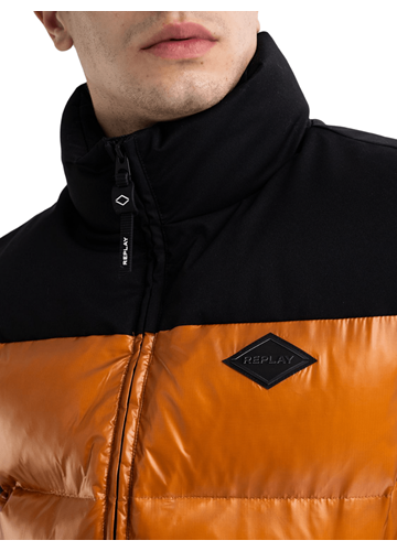 Replay NARANČASTO CRNI PROŠIVENI PRSLUK SA SJAJNIM EFEKTOM - 5