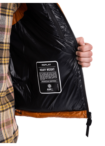 Replay NARANČASTO CRNI PROŠIVENI PRSLUK SA SJAJNIM EFEKTOM - 6