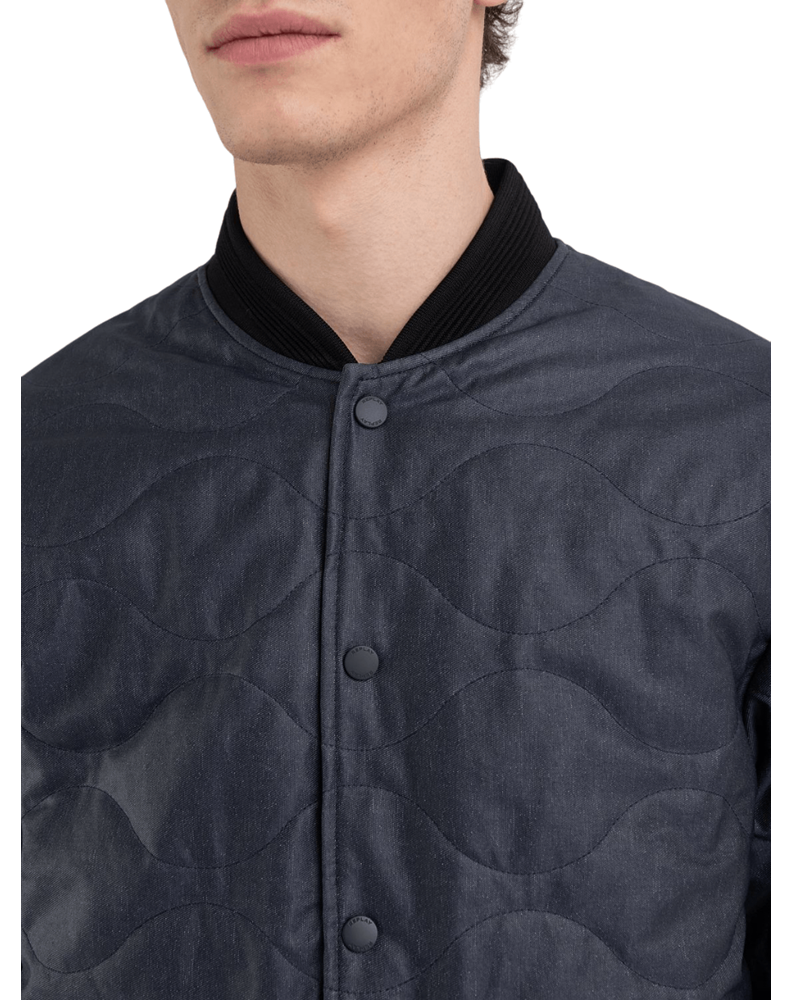 Replay SARTORIALE PROŠIVENA BOMBER JAKNA OD TAMNOPLAVOG TRAPERA - 5