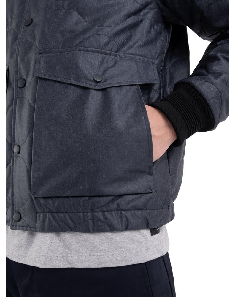 Replay SARTORIALE PROŠIVENA BOMBER JAKNA OD TAMNOPLAVOG TRAPERA - 7