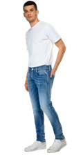 SLIM FIT HYPERFLEX RE-USED WHITE SHADES ANBASS JEANS M914Y 661WI6 - 4