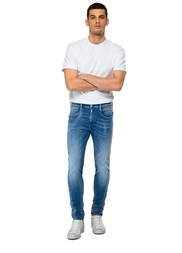 Replay SLIM FIT HYPERFLEX RE-USED WHITE SHADES ANBASS JEANS M914Y 661WI6 - 4