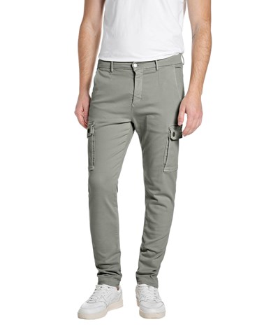 Replay maslinasto sive jaan slim fit cargo jeans m9649e 8366197