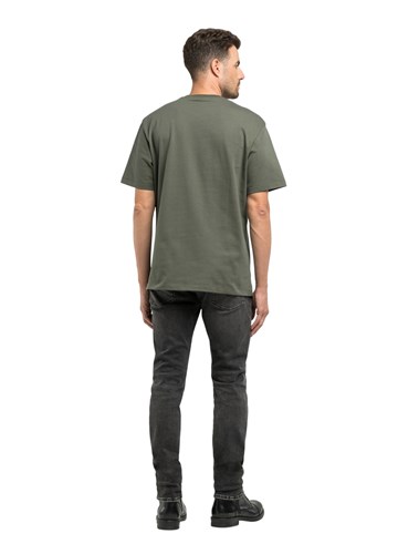 Replay MASLINASTOZELENA MAJICA OD ČEŠLJANOG PAMUKA S IZVEZENIM DETALJEM - 2