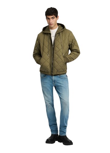 Replay MASLINASTOZELENA PROŠIVENA JAKNA REGULARNOG KROJA - 1