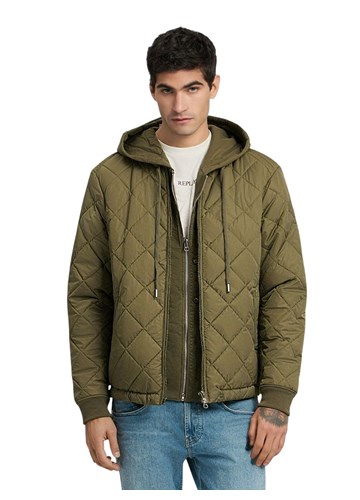 Replay MASLINASTOZELENA PROŠIVENA JAKNA REGULARNOG KROJA - 2