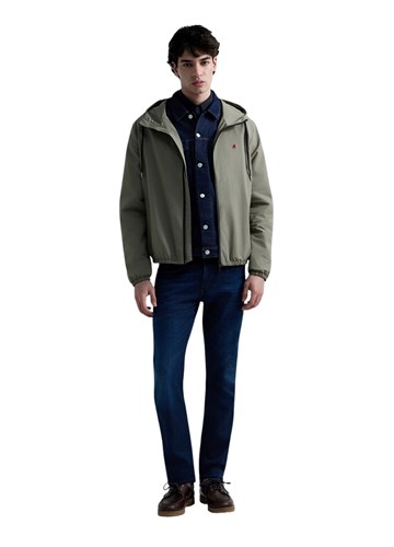 Replay MASLINASTOZELENA JAKNA S KAPULJAČOM I R LOGOTIPOM - 1