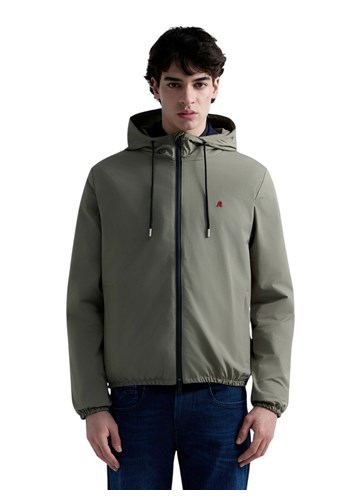 Replay MASLINASTOZELENA JAKNA S KAPULJAČOM I R LOGOTIPOM - 2