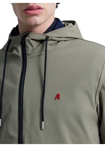 Replay MASLINASTOZELENA JAKNA S KAPULJAČOM I R LOGOTIPOM - 5