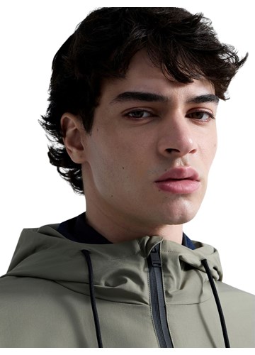 Replay MASLINASTOZELENA JAKNA S KAPULJAČOM I R LOGOTIPOM - 7