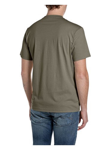 Replay MASLINASTOZELENA PAMUČNA MAJICA S 3D REPLAY LOGOM - 2