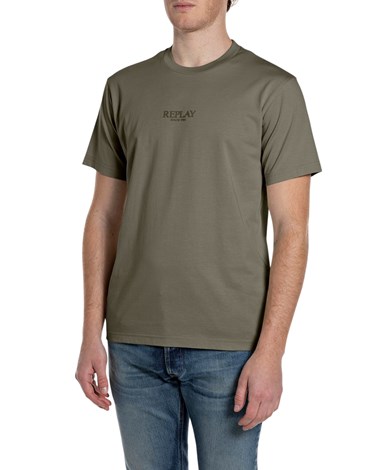 Replay maslinastozelena pamučna majica s 3d replay logom