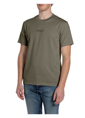 Replay MASLINASTOZELENA PAMUČNA MAJICA S 3D REPLAY LOGOM - 1