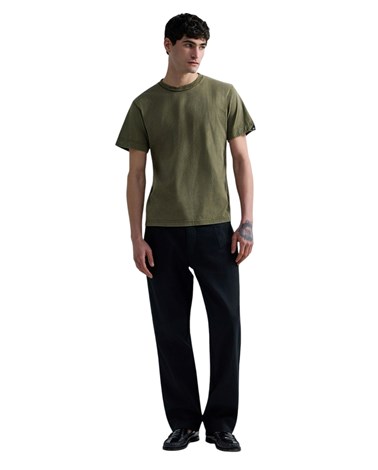 Replay maslinastozelena majica od žerseja s izvezenim r na ovratniku