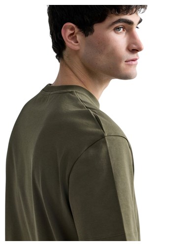 Replay MASLINASTOZELENA PAMUČNA MAJICA S VEZENIM R LOGOTIPOM - 6