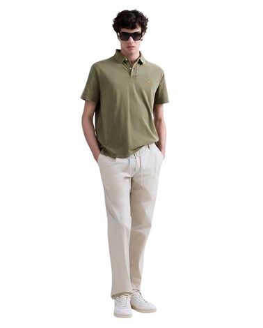 Replay maslinasto zelena polo majica od pique pamuka s izvezenim slovom r