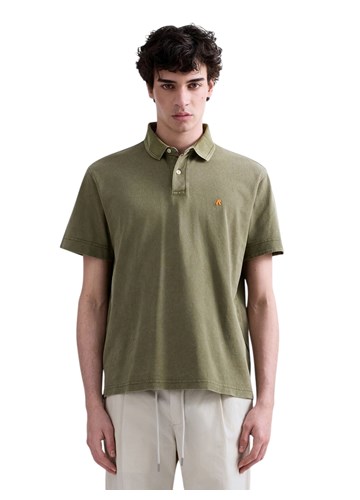 Replay MASLINASTO ZELENA POLO MAJICA OD PIQUE PAMUKA S IZVEZENIM SLOVOM R - 2