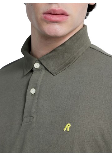 Replay MASLINASTOZELENA POLO MAJICA OD RASTEZLJIVOG PIQUE PAMUKA - 5