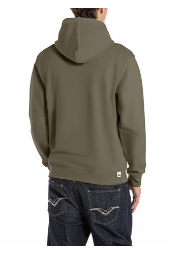 Replay MASLINASTOZELENI SWEATSHIRT S IZVEZENIM NATPISOM I KAPULJAČOM - 2