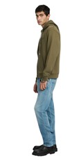 MASLINASTOZELENI SWEATSHIRT S KAPULJAČOM I ZATVARAČEM - 4