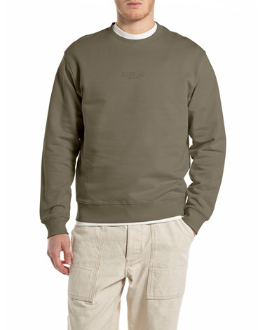 Replay tamnozeleni sweatshirt s malim replay natpisom