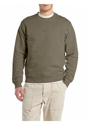 Replay TAMNOZELENI SWEATSHIRT S MALIM REPLAY NATPISOM - 1