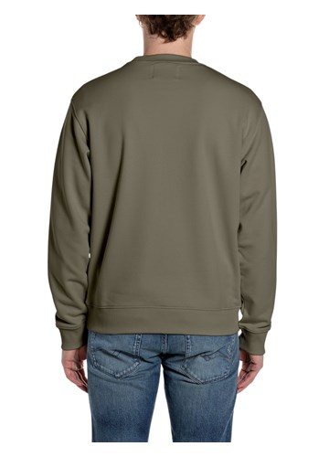 Replay MASLINASTOZELENI SWEATSHIRT S NATPISOM REPLAY SINCE 1981 - 2
