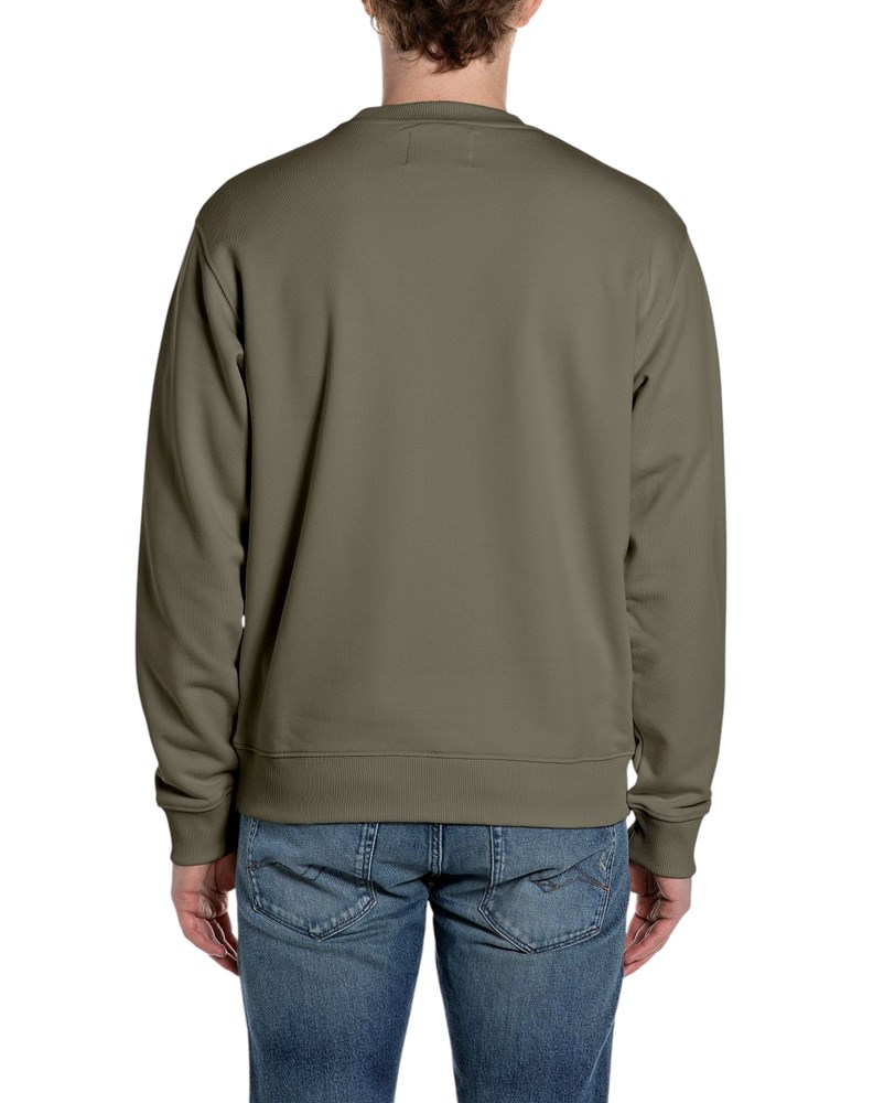 Replay MASLINASTOZELENI SWEATSHIRT S NATPISOM REPLAY SINCE 1981 - 2