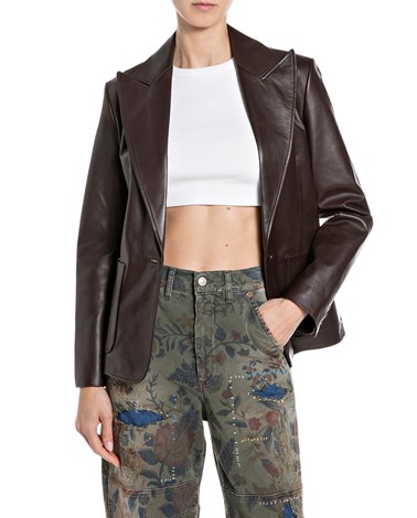 Replay mekana kožna jakna regularnog kroja