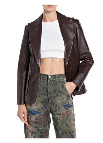 Replay MEKANA KOŽNA JAKNA REGULARNOG KROJA - 1