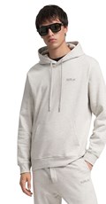MELANGE SIVI SWEATSHIRT S IZVEZENIM NATPISOM I KAPULJAČOM - 2