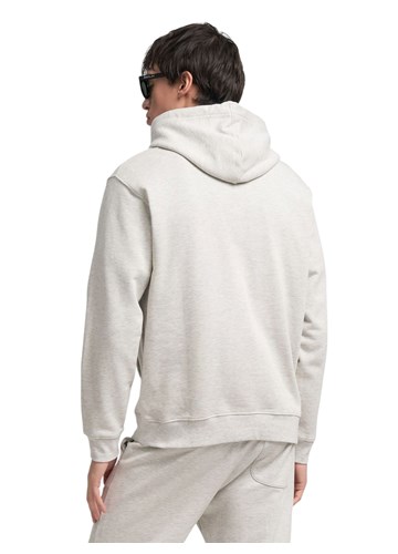 Replay MELANGE SIVI SWEATSHIRT S IZVEZENIM NATPISOM I KAPULJAČOM - 3